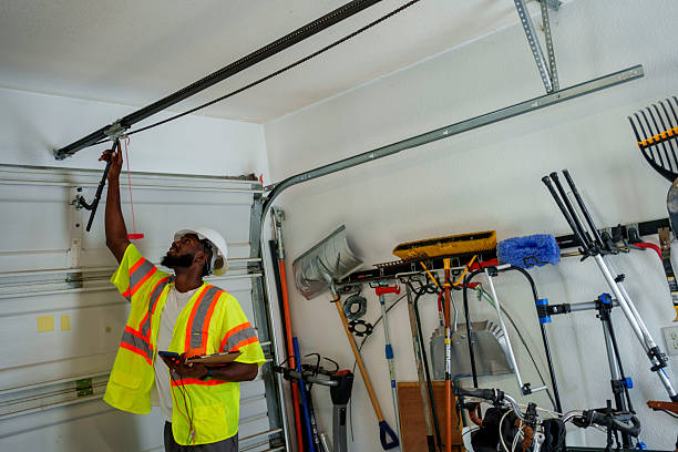Professional Garage Door Panel Replacement technician working in De Soto, KS
